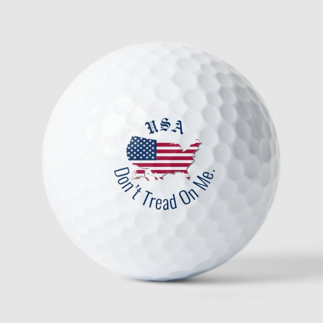 Personalised USA Map and Flag Don’t Tread On Me Golf Balls (Front)