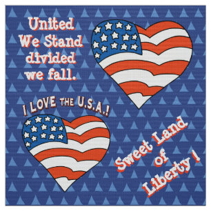 Personalised USA Patriotic Design Fabric