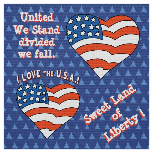 Personalised USA Patriotic Design Fabric (Swatch)