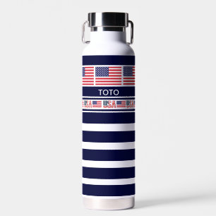 Personalised USA Patriotic Flag, United States Water Bottle