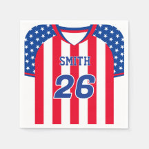 Personalised USA Soccer Jersey Napkins | Custom