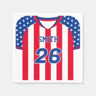 Personalised USA Soccer Jersey Napkins   Custom