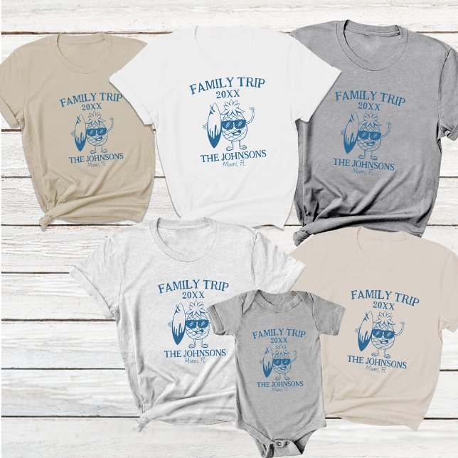 Personalised Vacation 2024 Family Matching Beach Tri-Blend Shirt (Creator Uploaded)