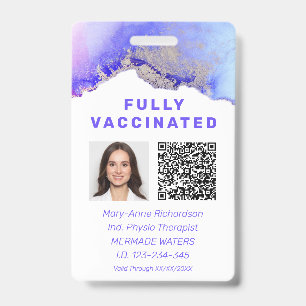 Personalised Vaccination ID Photo QR Code Badge