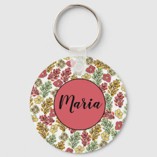 Personalised Valencia Spanish Floral and Vines  Key Ring