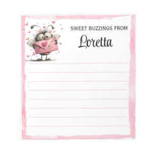 Personalised Valentine Bee Notepad