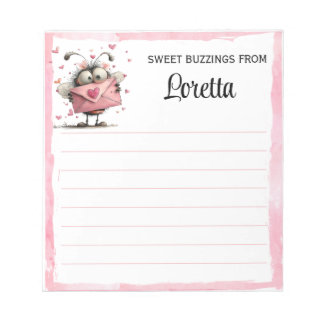 Personalised Valentine Bee Notepad
