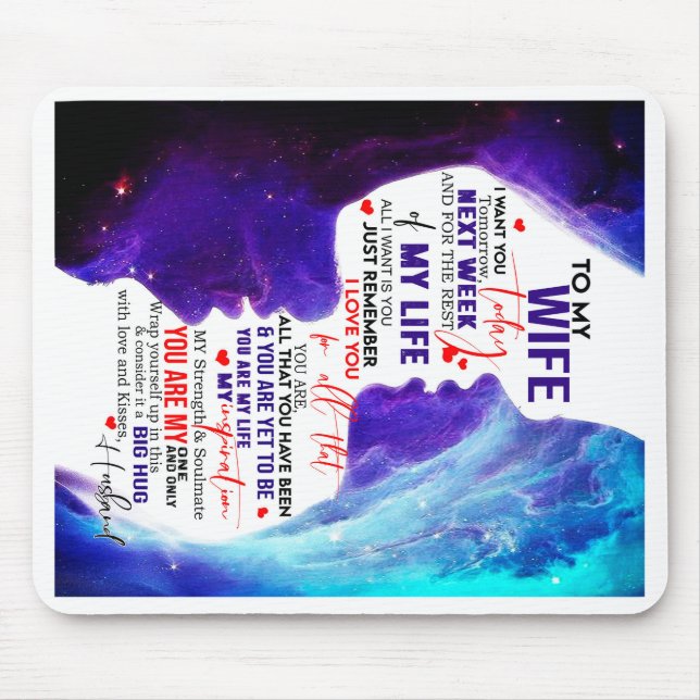 Personalised Valentine Gift For Wife From Husband Mouse Pad (Front)