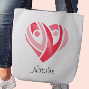 Personalised Valentine Heart Tote Bag