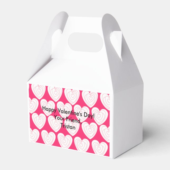 Personalised Valentine Pink Heart Treat Box (Front Side)