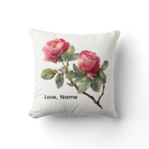 Personalised Valentine Rose Flower Pillow Cover