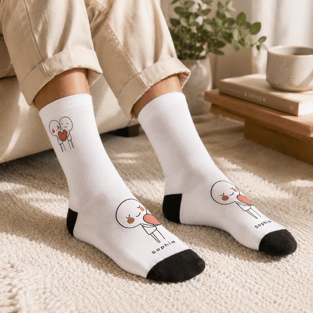 Personalised Valentine’s Couple Matching Crew Sock (Creator Uploaded)