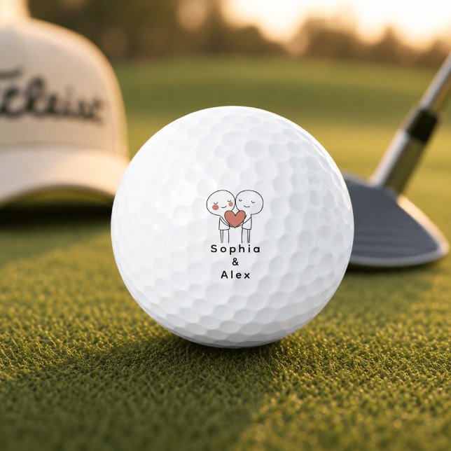 Personalised Valentine’s Couple Matching Golf Ball (Creator Uploaded)