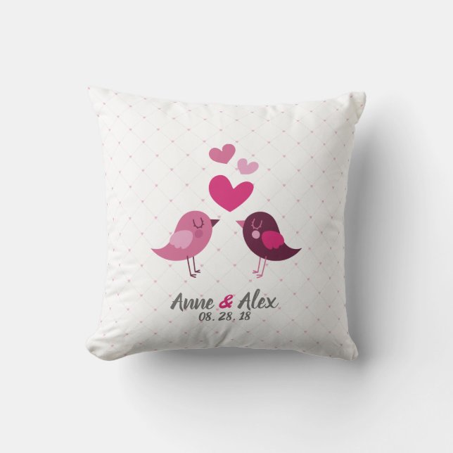 Personalised Valentine Wedding Anniversary Pillow (Front)