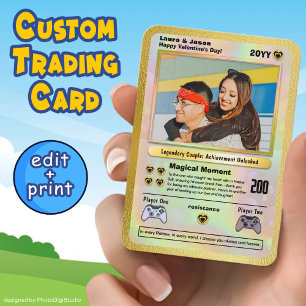 Personalised Valentines Card, Couple Trading Card