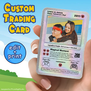Personalised Valentines Card, Couple Trading Card