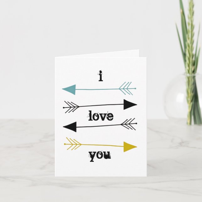 Personalised Valentine's Card - I Love You Modern (Front)