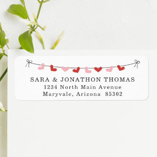 Personalised Valentines Card Return Address Labels