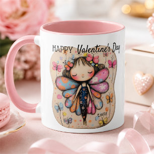 Personalised Valentine's Day Cute Butterfly Fairy Mug