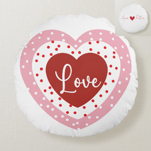 Personalised Valentine's Day Heart Round Cushion