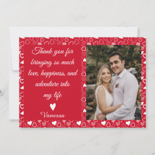 Personalised Valentine's day photo heart pattern Holiday Card