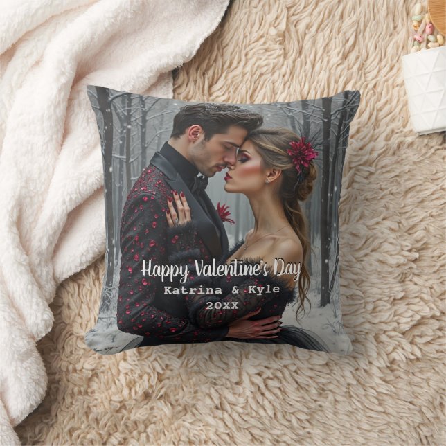 Personalised Valentine's Day Photo & Name  Cushion (Blanket)