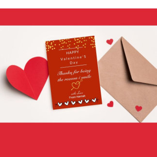 personalised valentine's day thank you  card