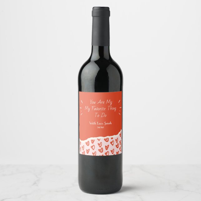 Personalised Valentine's Day Wine Label, Wine Label (Front)