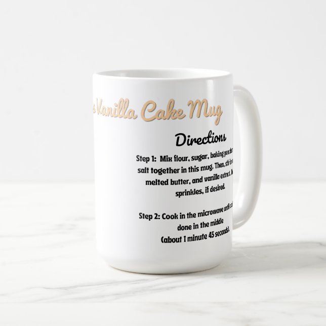 Personalised Vanilla Cake Recipe Mug (Front Right)