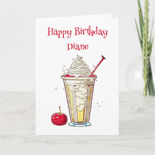 Personalised Vanilla Milkshake Birthday for Her Card