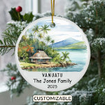 Personalised Vanuatu Ornament, Oceania Ceramic Tree Decoration<br><div class="desc">A Personalised Travel Souvenir Ornament designed to celebrate your unforgettable trip. Whether you went for work, enjoyed a romantic getaway, or took part in a school exchange program, this ornament commemorates a special moment you’ll always cherish and want to remember for years to come. Celebrate the year you travelled, whether...</div>