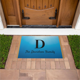 Personalised Variegated Ocean Blue Doormat