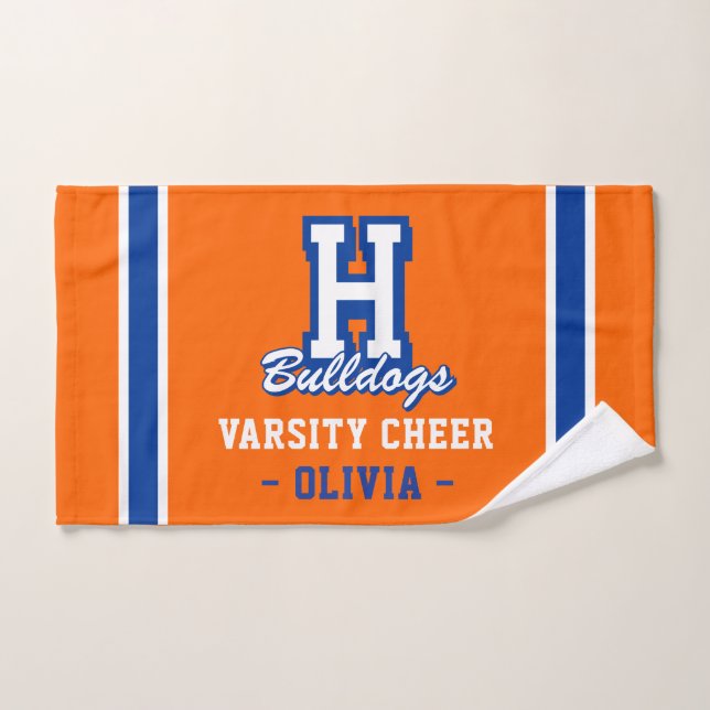 Personalised Varsity Cheer Towel, Custom Team Gift Hand Towel (Hand Towel)