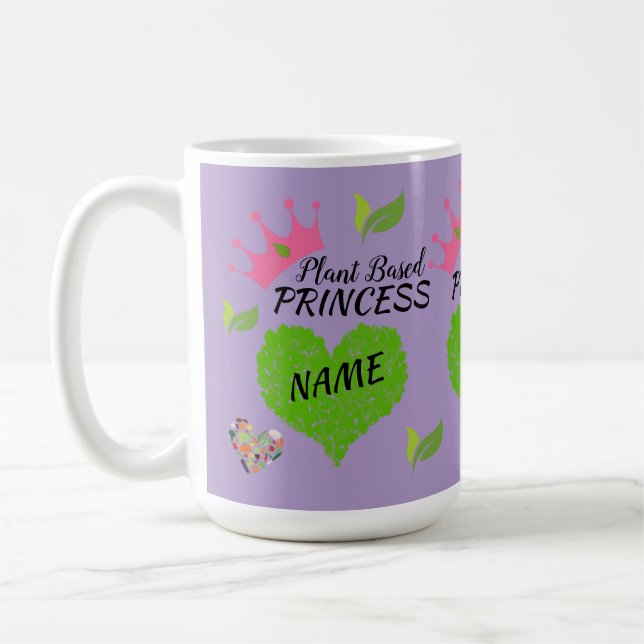 Personalised Vegan Princess Mug - Custom vegan mug (Left)