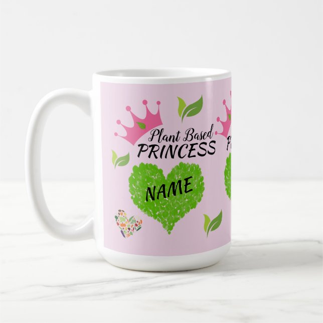 Personalised Vegan Princess Mug - Custom vegan mug (Left)