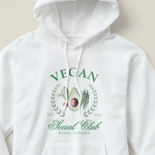 Personalised Vegan Social Club Custom Place & Year Hoodie