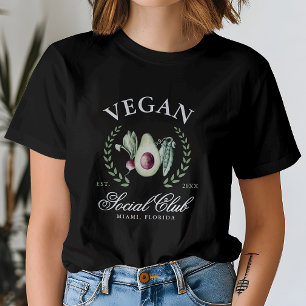Personalised Vegan Social Club Custom Place & Year T-Shirt