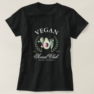 Personalised Vegan Social Club Custom Place & Year T-Shirt