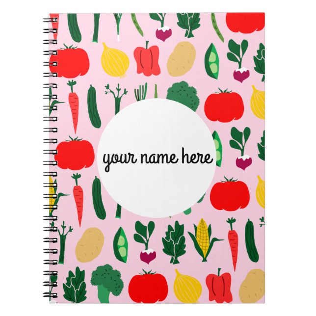 Personalised Vegetables Cookbook Notebook (Front)