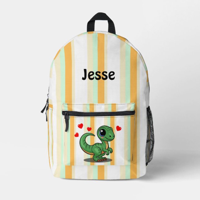 Personalised Velociraptor Dinosaur Backpack (Front)