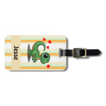 Personalised Velociraptor Dinosaur Bag Tag