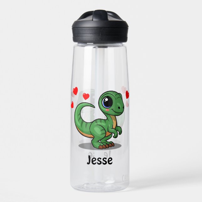 Personalised Velociraptor Dinosaur CamelBak Water  Bottle (Front)