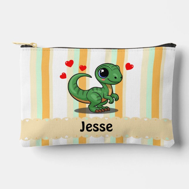 Personalised Velociraptor Dinosaur Pencil Pouch (Front)