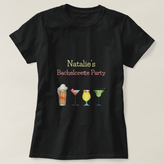 Personalised VENMO the Bride a Cocktail QR Code  T-Shirt (Design Front)