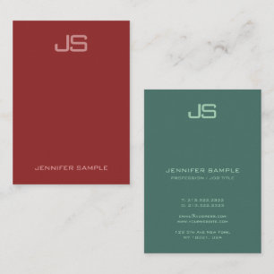 Personalised Vertical Modern Elegant Monogram Business Card