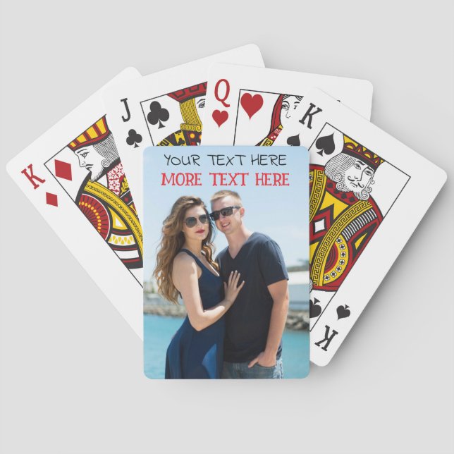 Personalised Vertical Photo Poker Cards with Elega (Back)