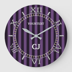 Personalised Vertical Purple Stripes Dial on a Large Clock