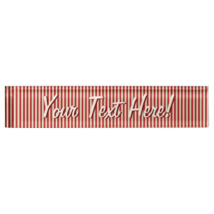 Personalised Vertical Retro Vintage Classic Stripe Nameplate