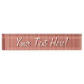 Personalised Vertical Retro Vintage Classic Stripe Nameplate