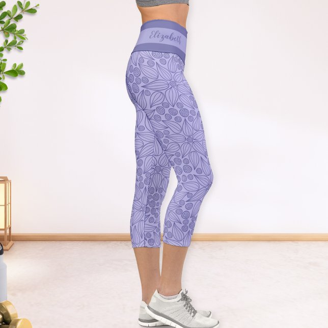 Personalised Very Peri Purple Elegant Floral Capri (Creator Uploaded)